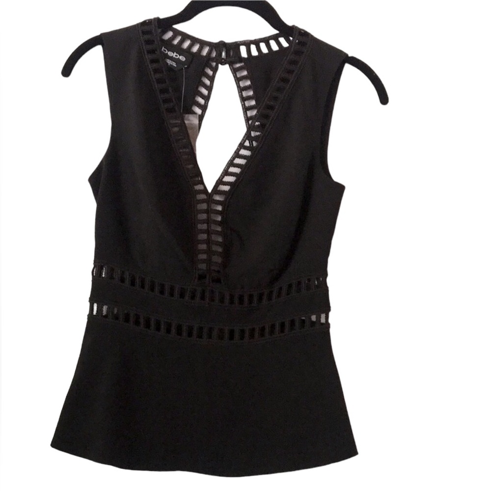 💥 BEBE Black Peplum top💥
